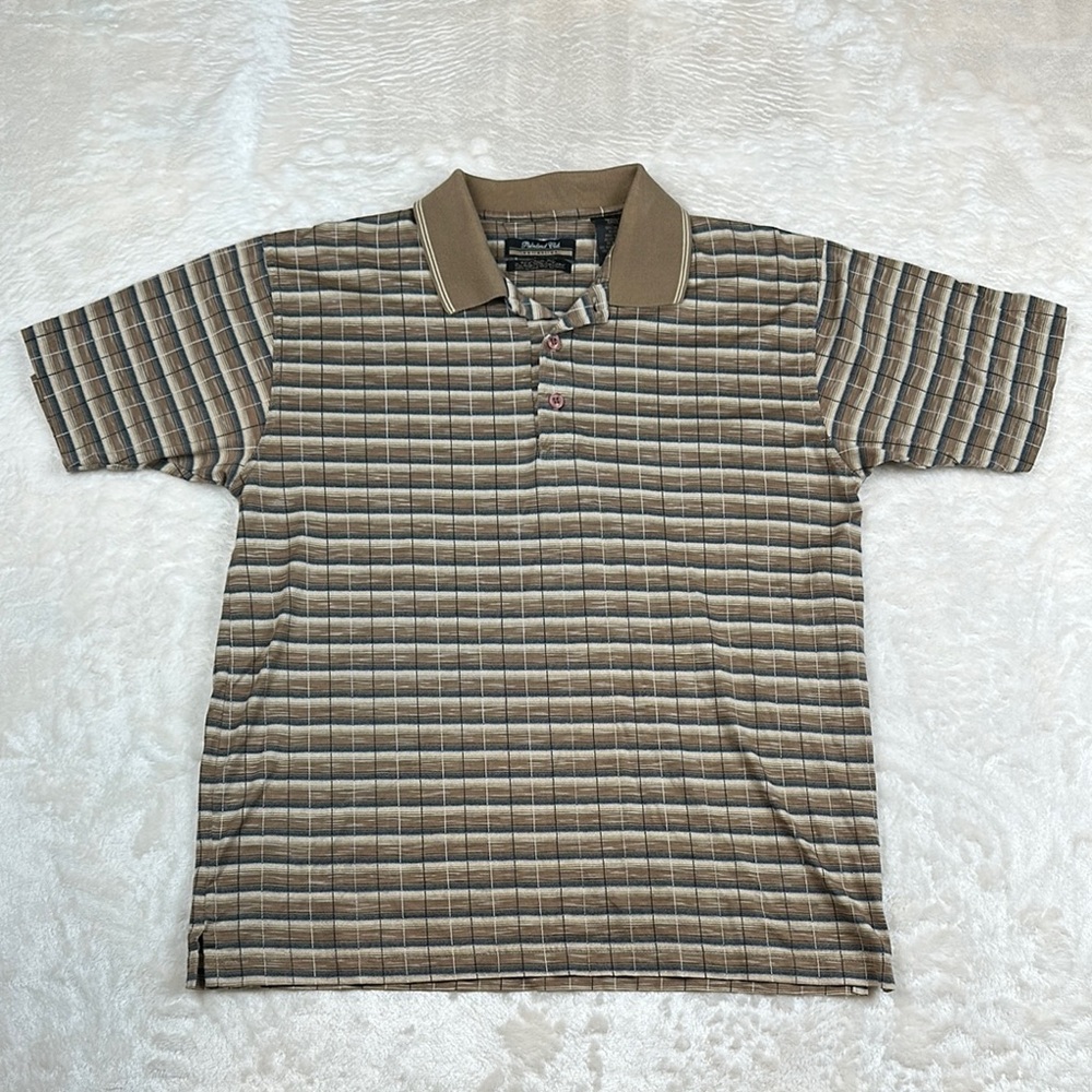 Classic Brown Polo Shirt with Knit Fabric